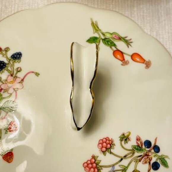 Aynsley "Somerset" Lidded Trinket Bowl with Butterfly Handle Bone China - Picture 5 of 11